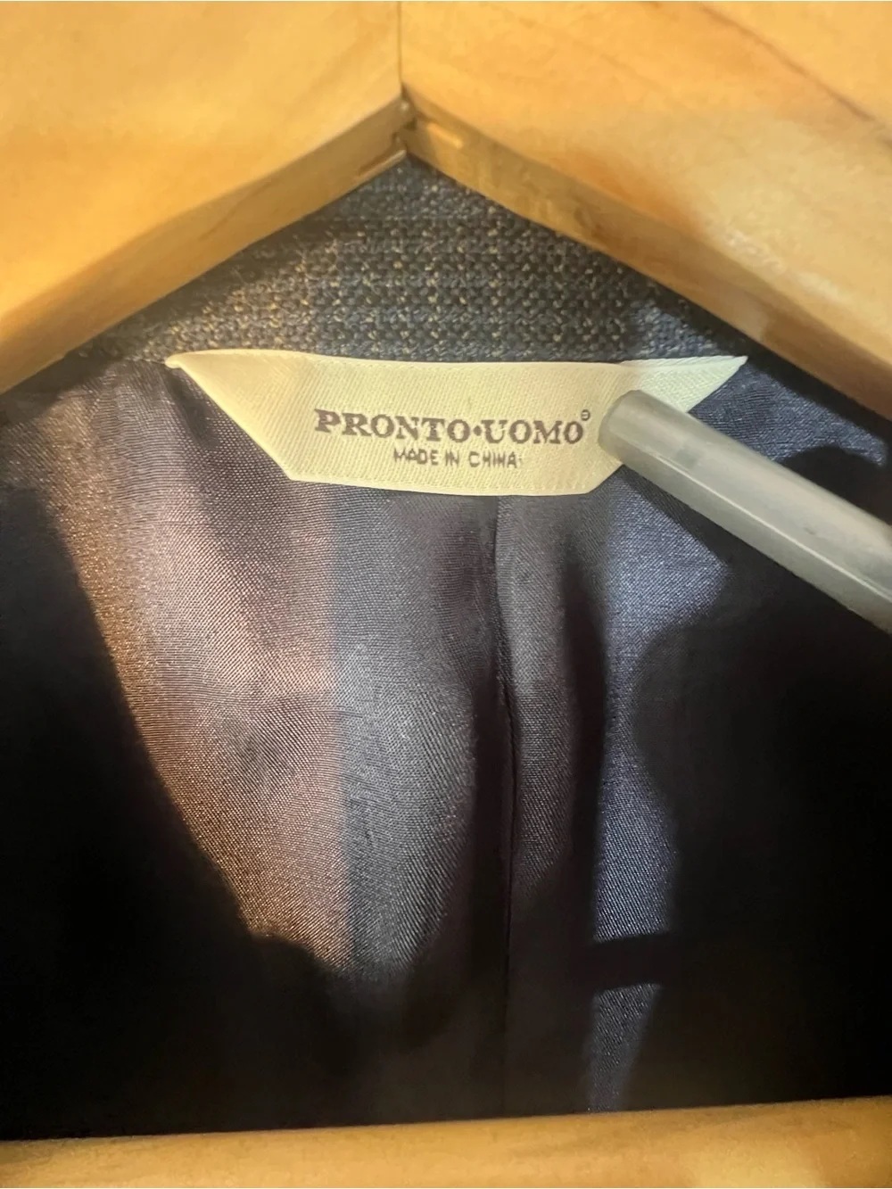 Pronto Uomo Dark Charcoal & Blue Small Plaid Two-Button Blazer 52 Regular 👍